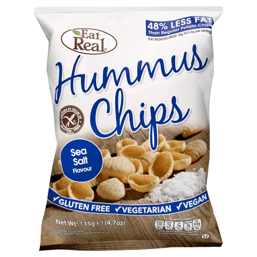Eat Real Hummus Chips Sea Salt 135g